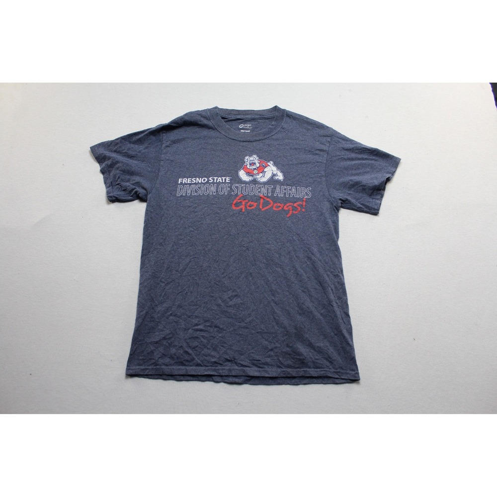 Port and Company T-Shirt Mens Small Blue Excellent Fresno State Go Dogs Graphic